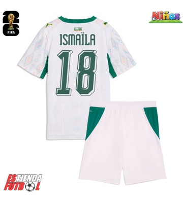 Senegal Ismaila Sarr #18 Primera Equipación Niños Mundial 2026 Manga Corta (+ Pantalones cortos)